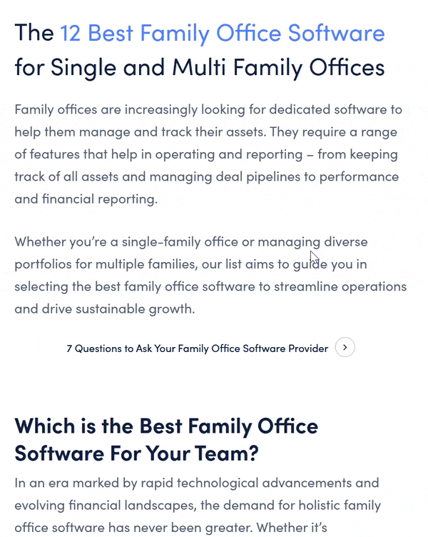 BEST FAMILY OFFICE SOFTWARE LIST